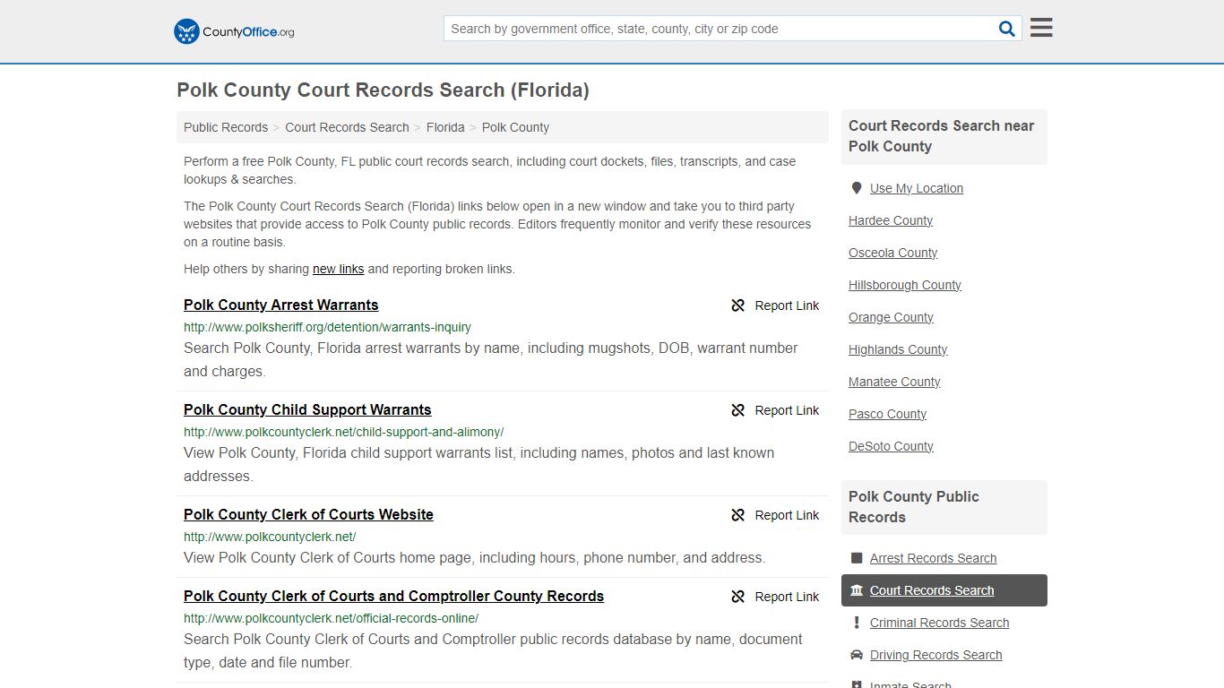 Court Records Search - Polk County, FL (Adoptions, Criminal, Child ...
